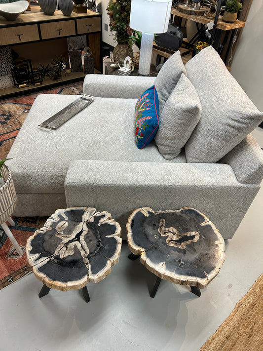 Petrified Wood Accent Tables Set of 2