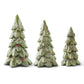 Green Glitter Trees Set of 3