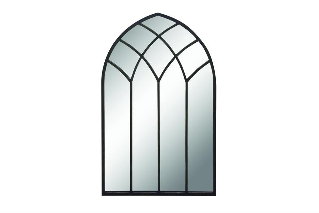 Black Metal Arched Mirror