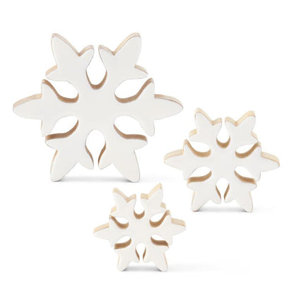 White Enameled Snow Flakes