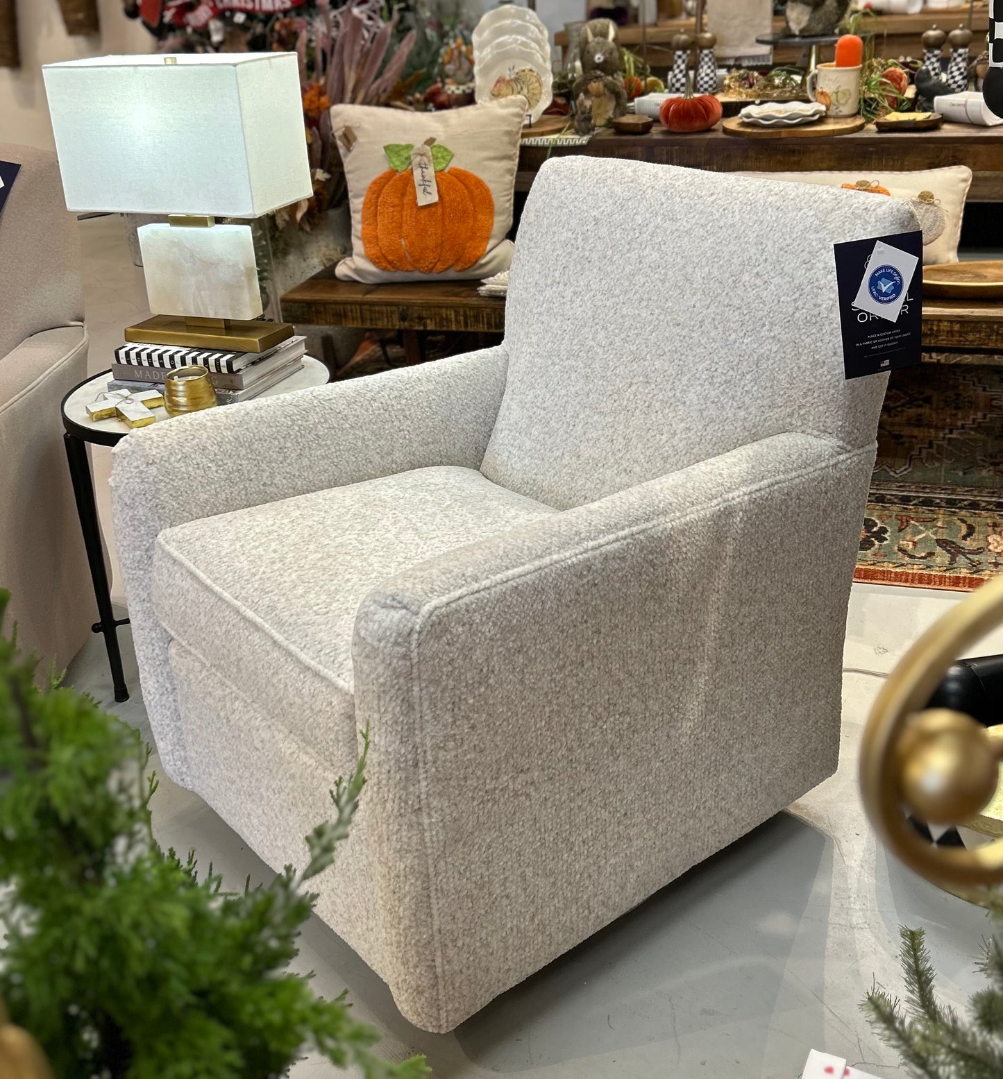 Parchment Swivel Glider