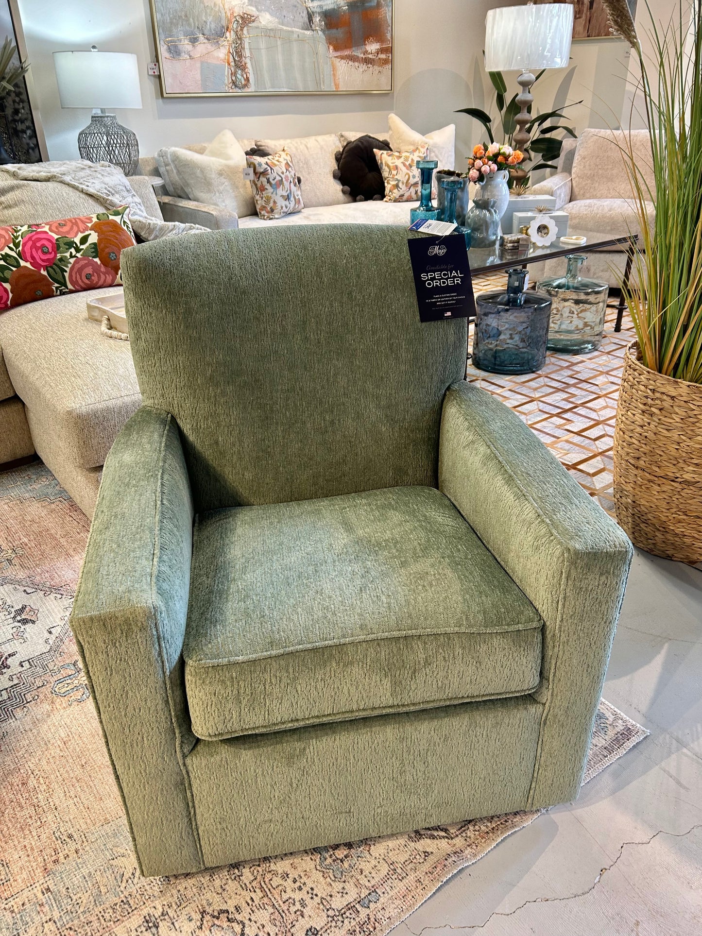 Green Swivel Accent Chair