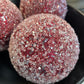 Red Glitter Round Christmas Oversized Ornament Ball 6"