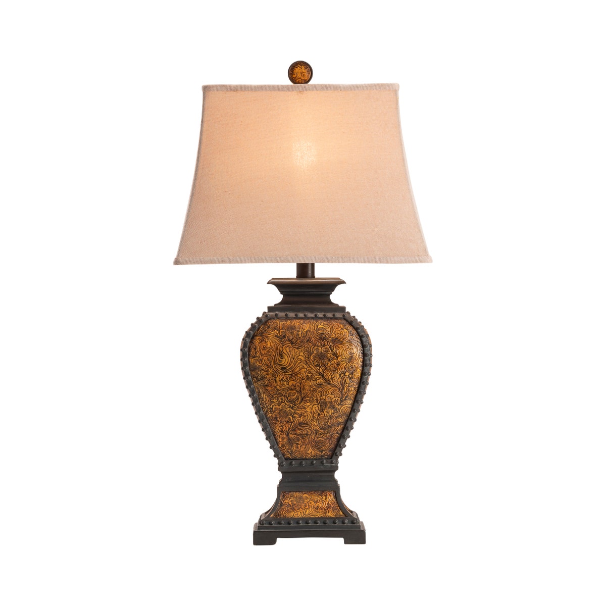 Crestview Tooled Leather Table Lamp