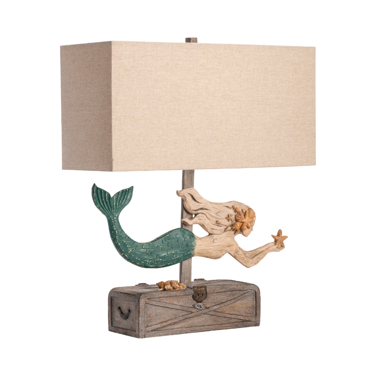 Crestview Mermaid Treasure Table Lamp