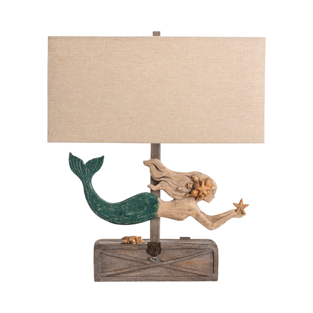 Crestview Mermaid Treasure Table Lamp