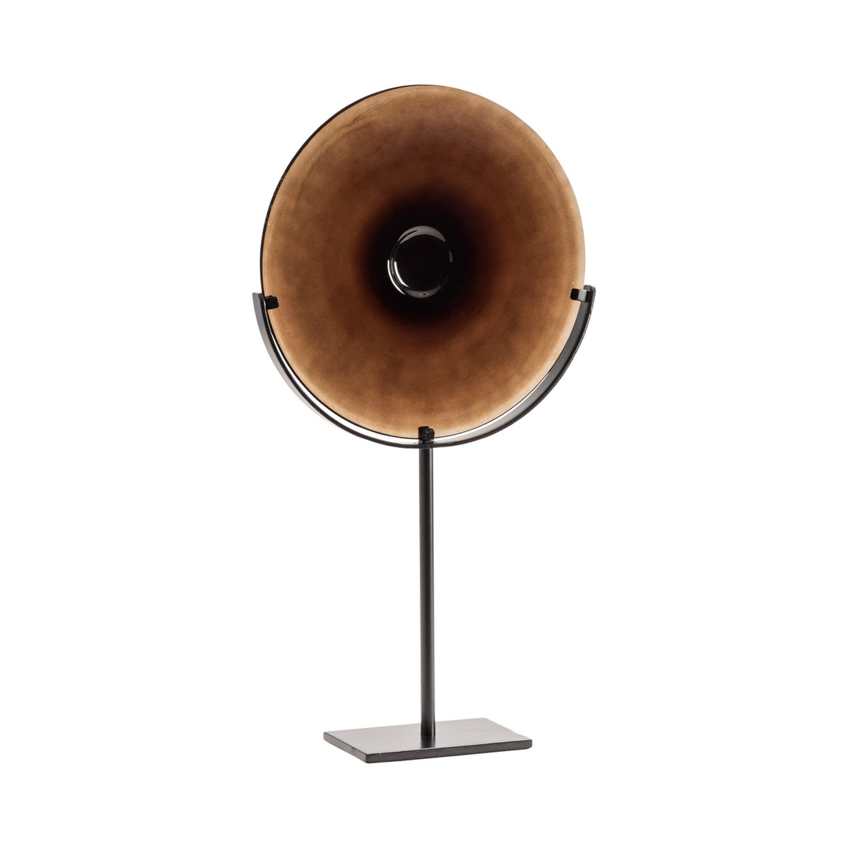 Crestview Miramar Tall Umber Blown Glass Disc with Stand