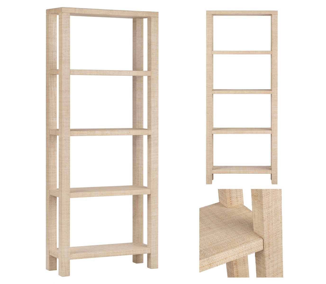 Crestview Providence 4 Shelf Rafia Etagere