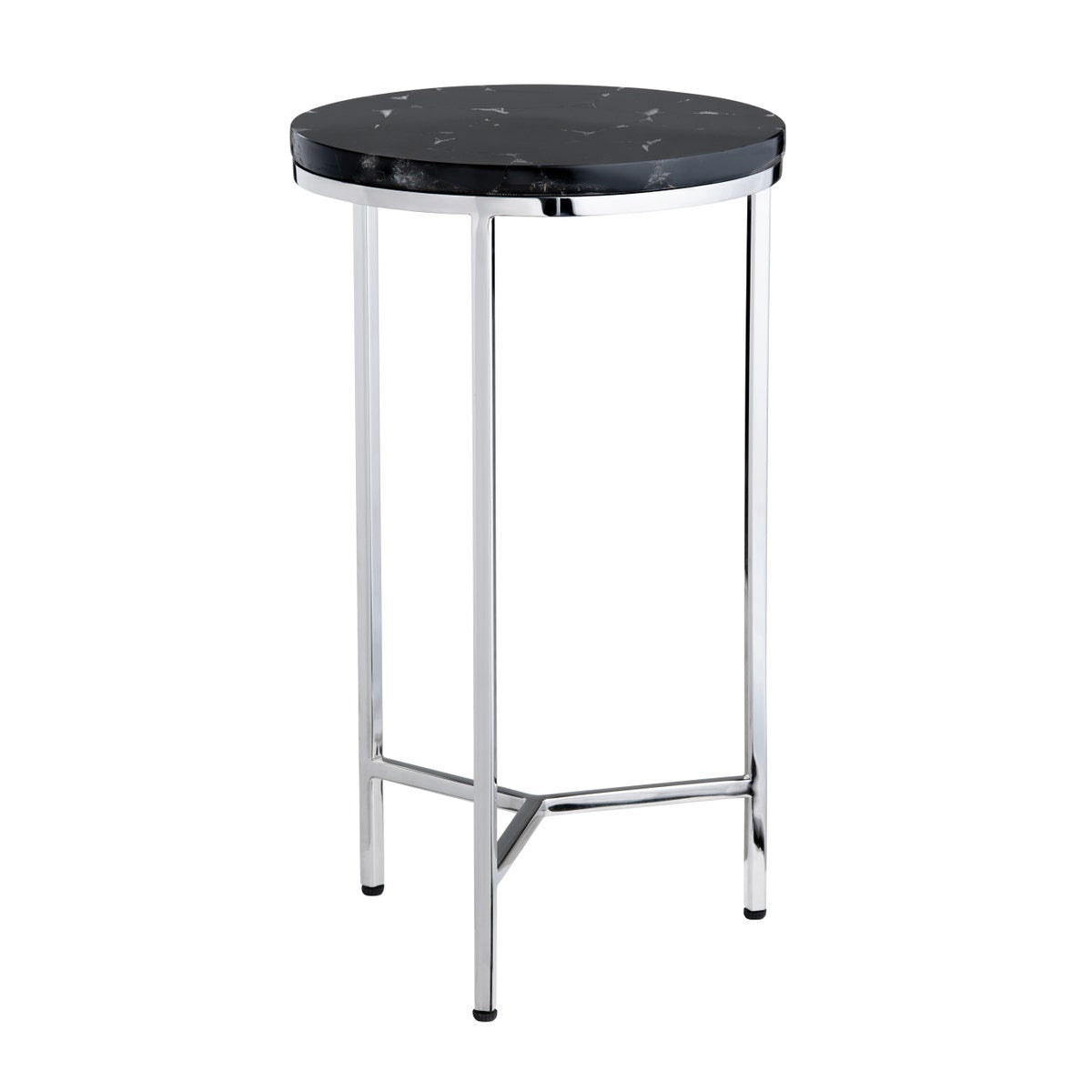 Crestview Collection Obsidian Marble Accent Table CVFNR4635