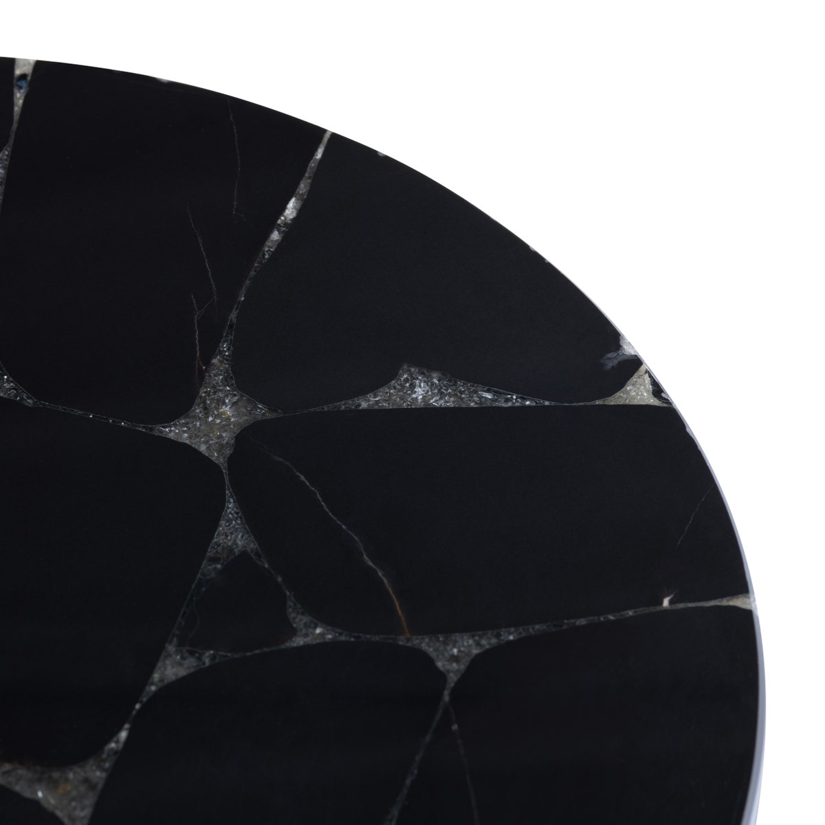 Crestview Collection Obsidian Marble Accent Table CVFNR4635