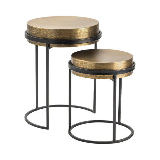 Crestview Collection Hudson Textured Brass Nesting Table CVFZNR007