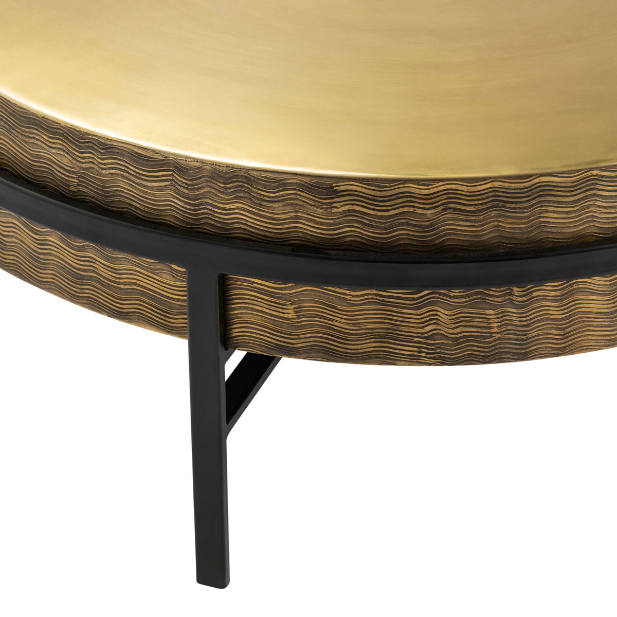 Crestview Collection Hudson Textured Brass Cocktail Table CVFZNR008