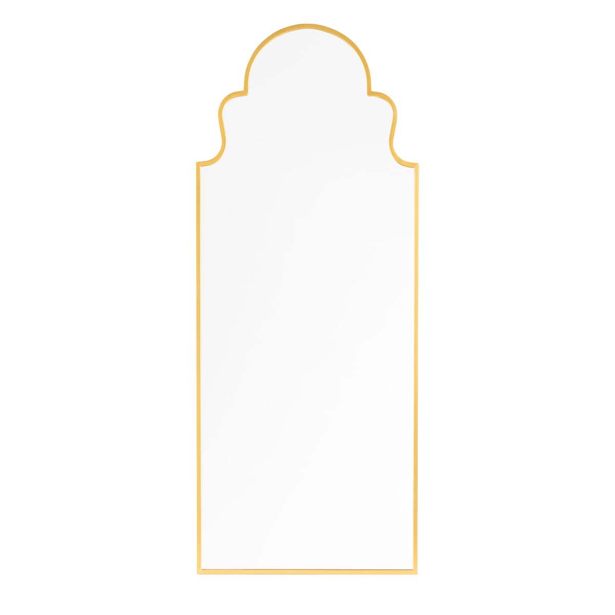 Crestview Trefoil Arched Gold Framed Wall Mirror