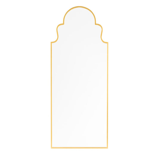 Crestview Trefoil Arched Gold Framed Wall Mirror