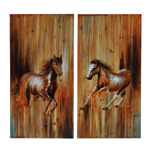 Crestview Full Gallop 1 & 2 Wall Art Set of 2