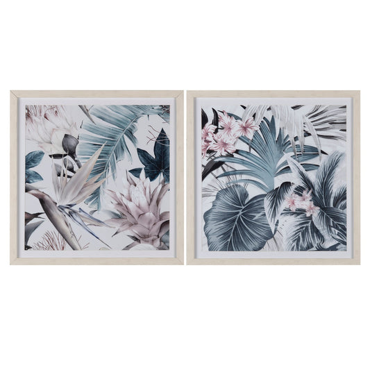 Crestview Coastal Florals Wall Art Set of 2