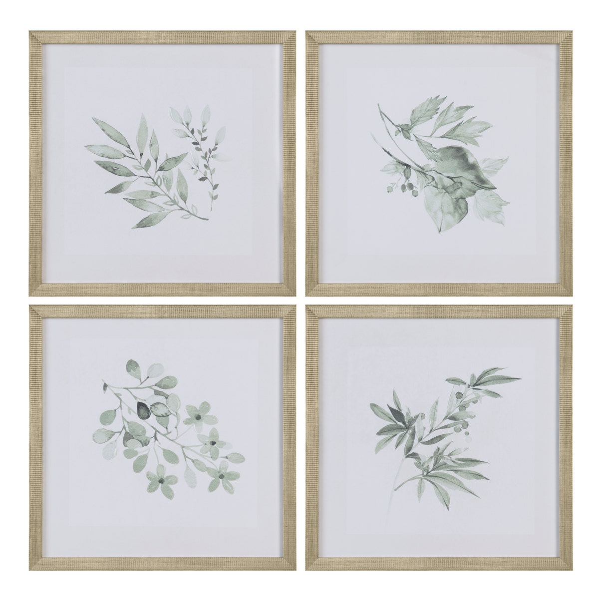 Crestview Sage Foliage Wall Art - Set of 4