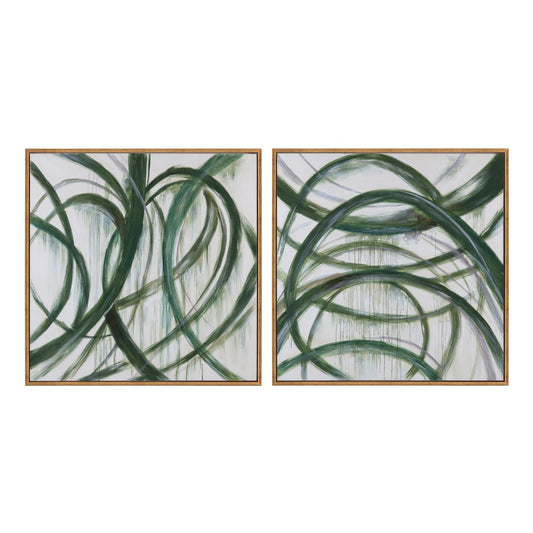 Crestview Evergreen Twists Wall Art - Set of 2