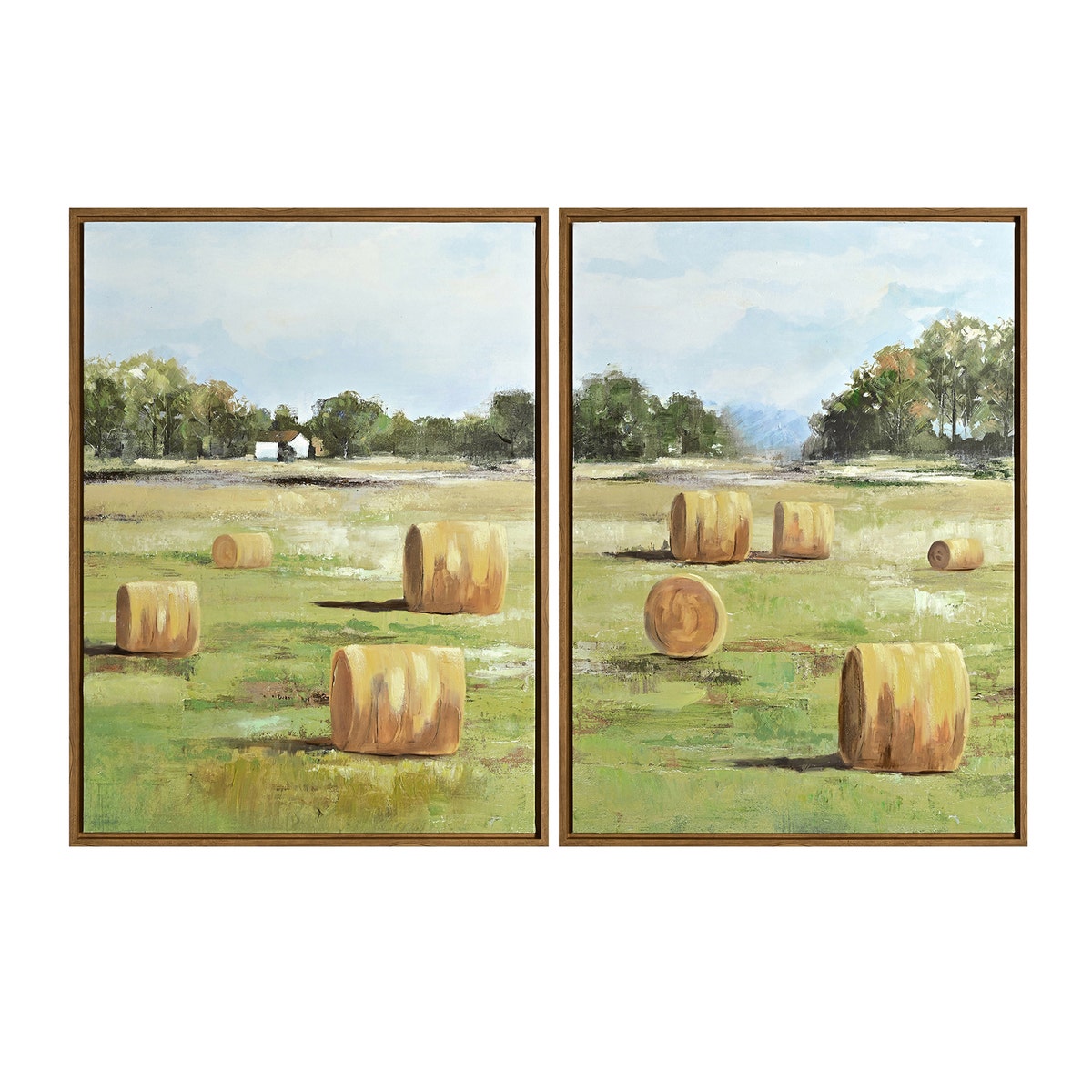 Crestview Hay Rolls Wall Art - Set of 2