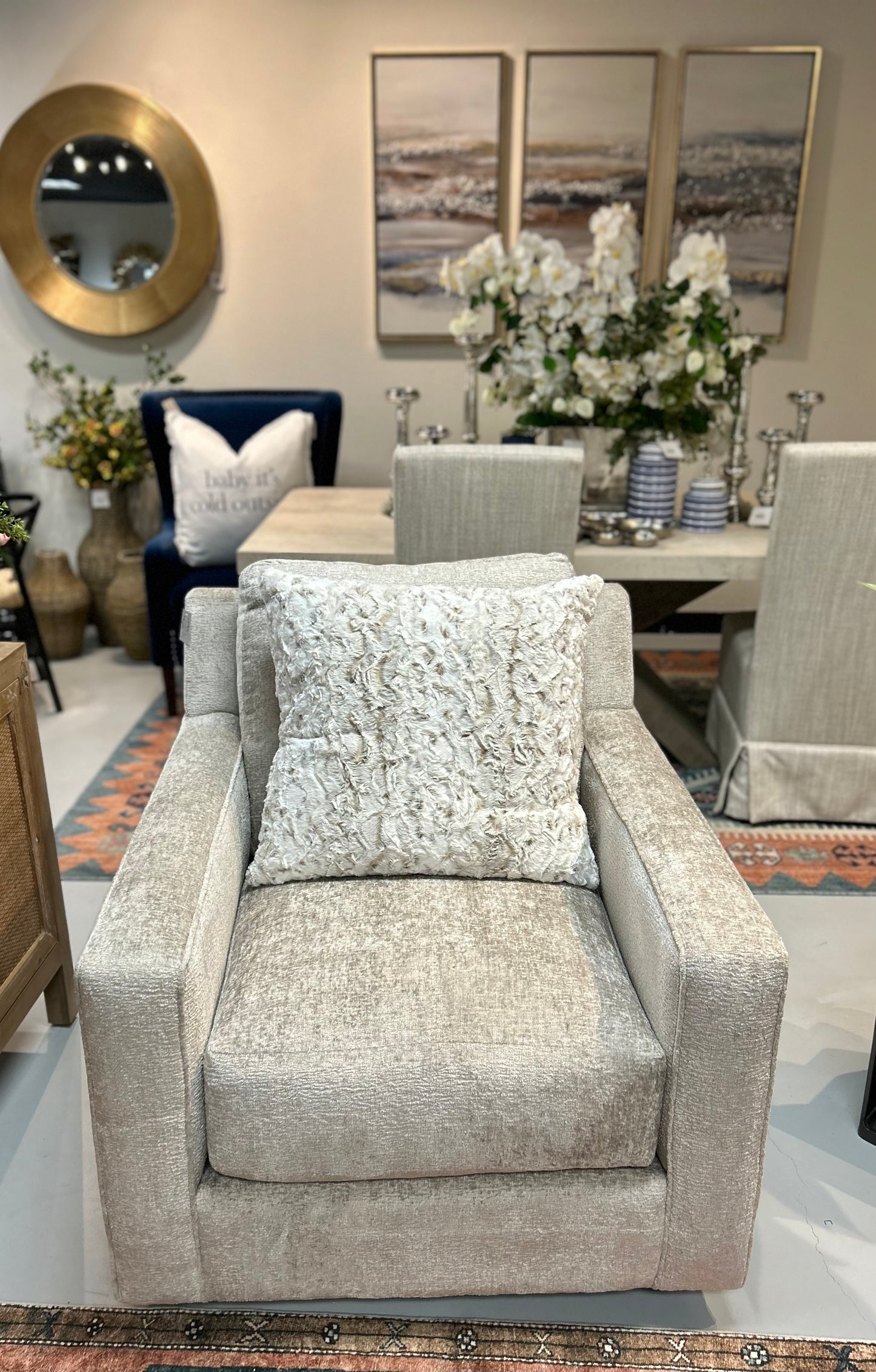 Swivel Chair Lavish Stone