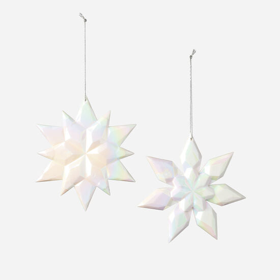 Pear Iridescent Snowflake Ornament