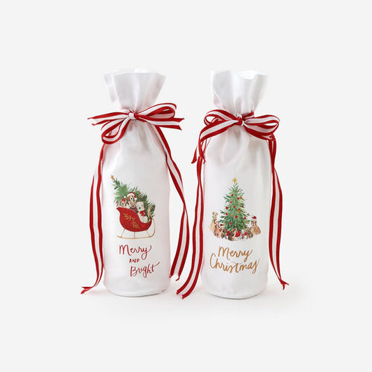 Santa Paws Wine Bags