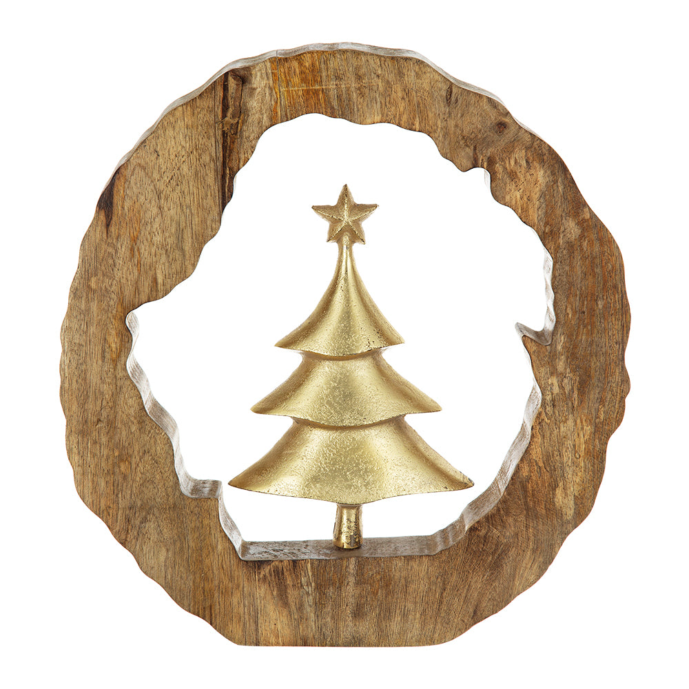 Wooden Ring With Christmas Tree