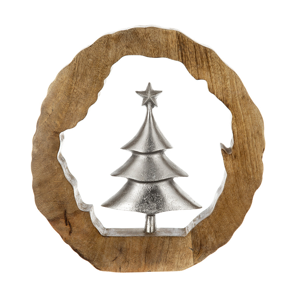 Wooden Ring With Christmas Tree