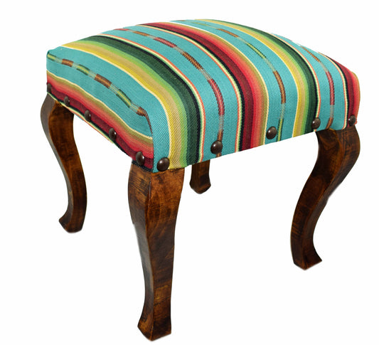 Turquoise Stripe Stool