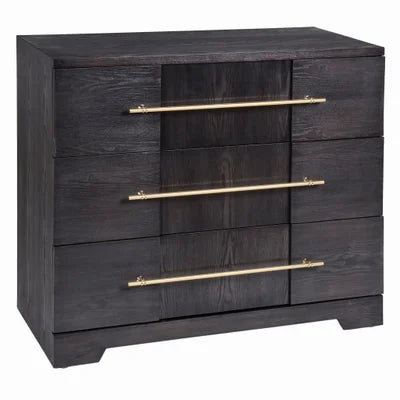 3 Drawer Chest With Gold Hardware