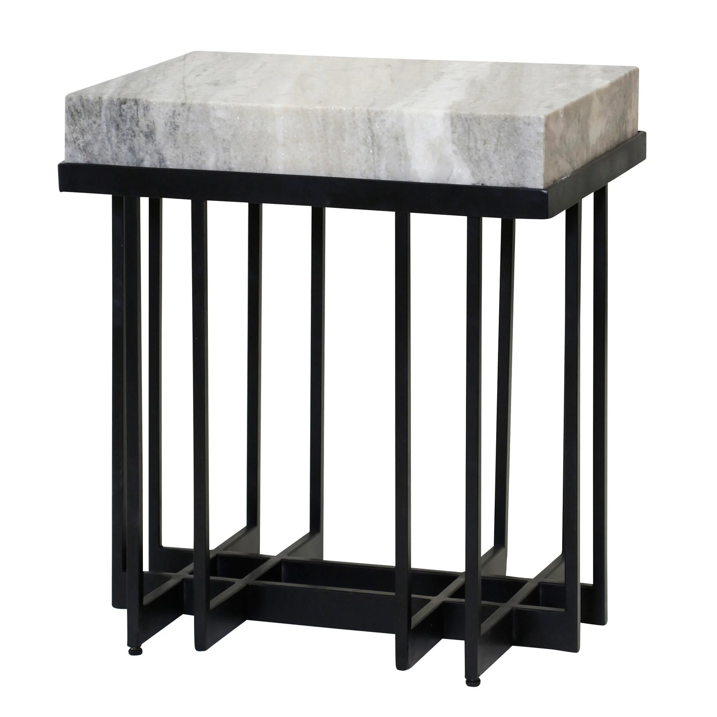 Marble Cream & Black Accent Table