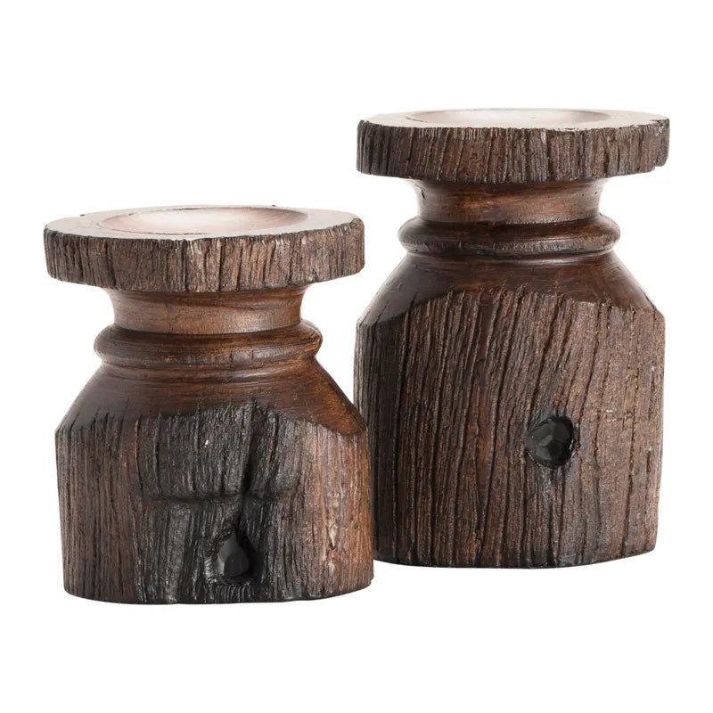 Barn Post Candleholders Set