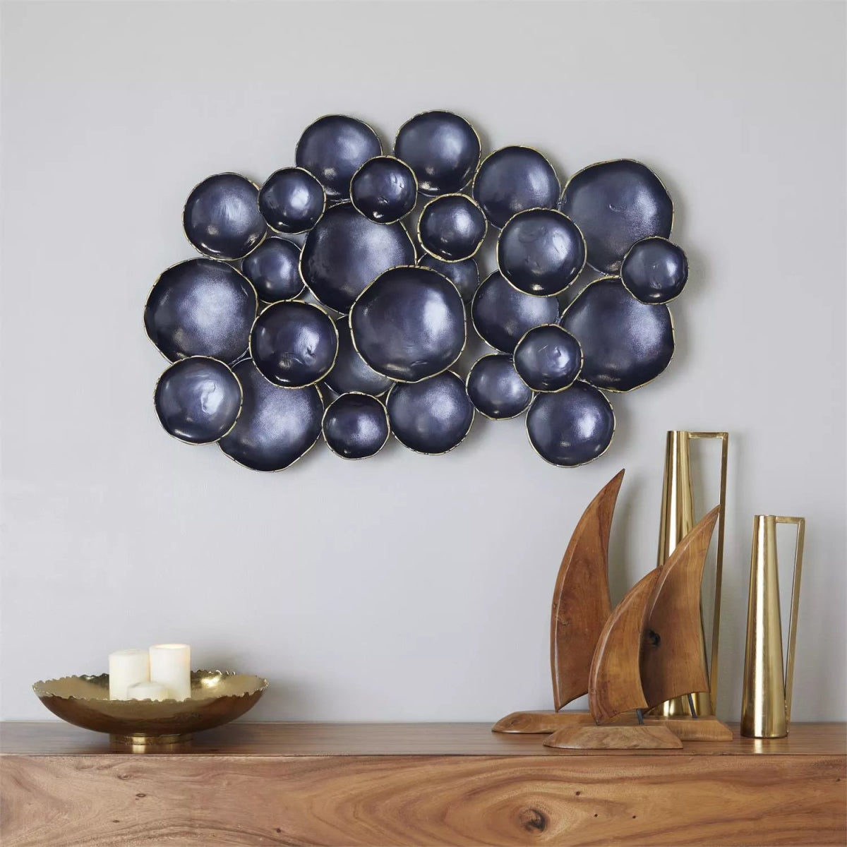 Black Aluminum Plate Wall Decor