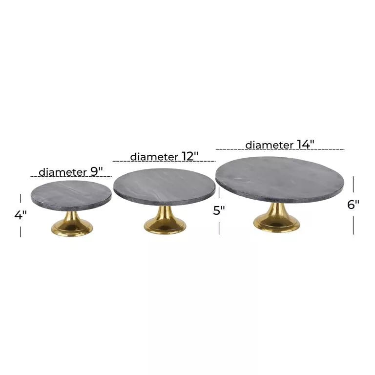 Black Cake Stand with Gold Base