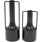 Black Metal Vase with Handles, Set of 2