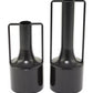 Black Metal Vase with Handles, Set of 2