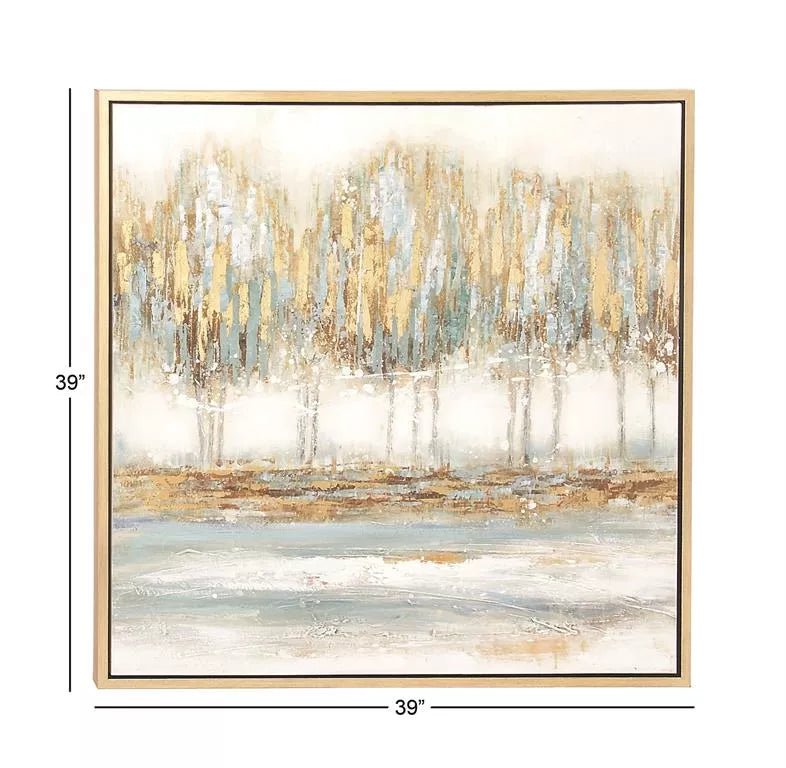 Blue Canvas Treeline Framed Wall Art