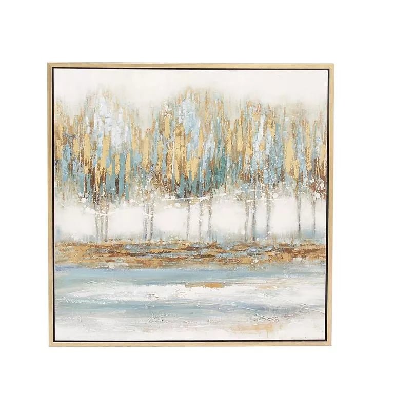 Blue Canvas Treeline Framed Wall Art