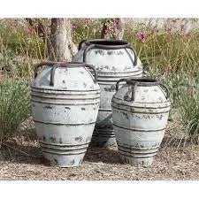 Blue Metal Distressed Vase's Set of 3