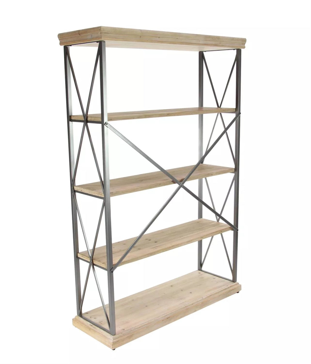 Brown Wood 5 Shelves Shelving Unit