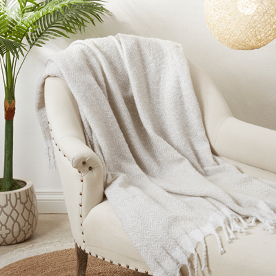 Faux Mohair Herringbon Throw