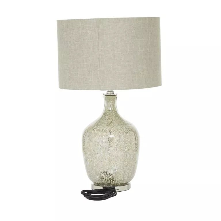 Glass Lamp with Faux Mercury Finish