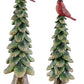 Glittered Trees With Cardinals Set of 2