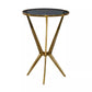 Gold Aluminum Accent Table with Shaded Glass Top