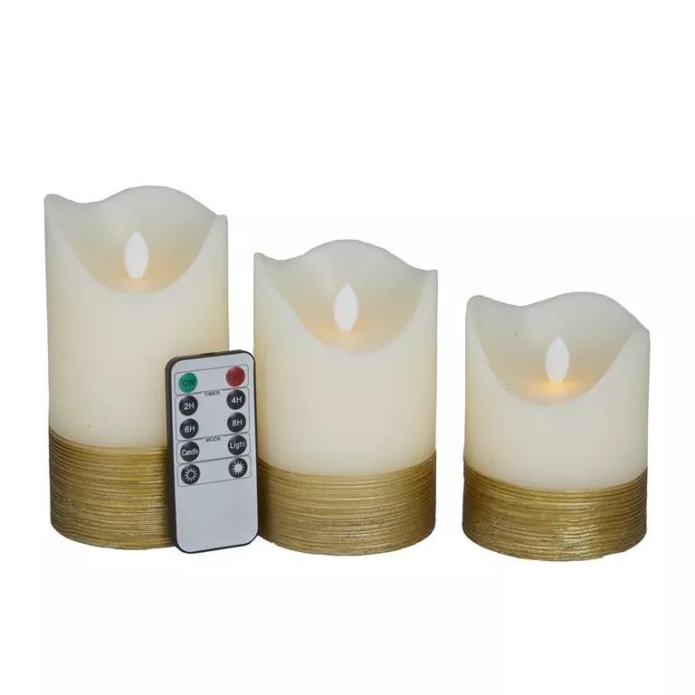 Gold Candle Set With Remote