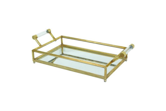 Gold Metal Mirrored Tray