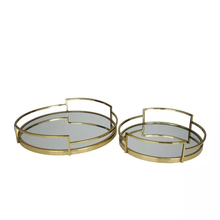 Gold Mirrored Tray, Set of 2