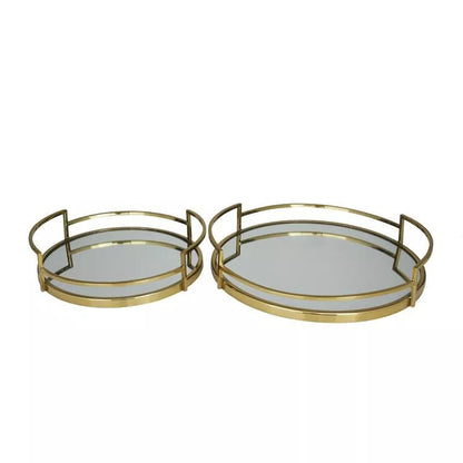 Gold Mirrored Tray, Set of 2