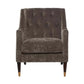 Grey Fabric Tufted Accent Chair