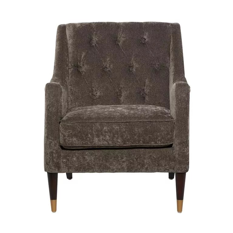 Grey Fabric Tufted Accent Chair